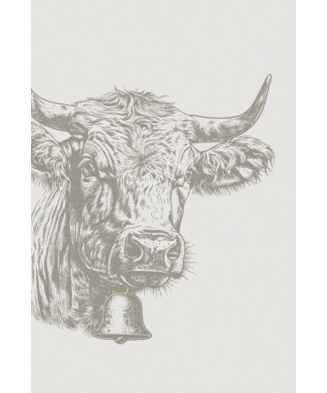 Linge de cuisine - Torchon motif vache taupe swiss made