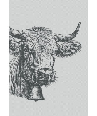 Linge de cuisine - Torchon motif vache noir swiss made