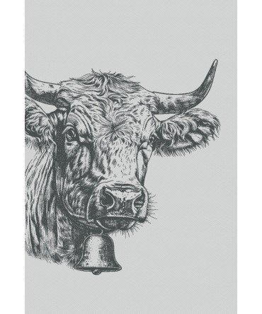 Linge de cuisine - Torchon motif vache noir swiss made