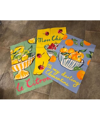 Linge de cuisine - Torchon motif cerises