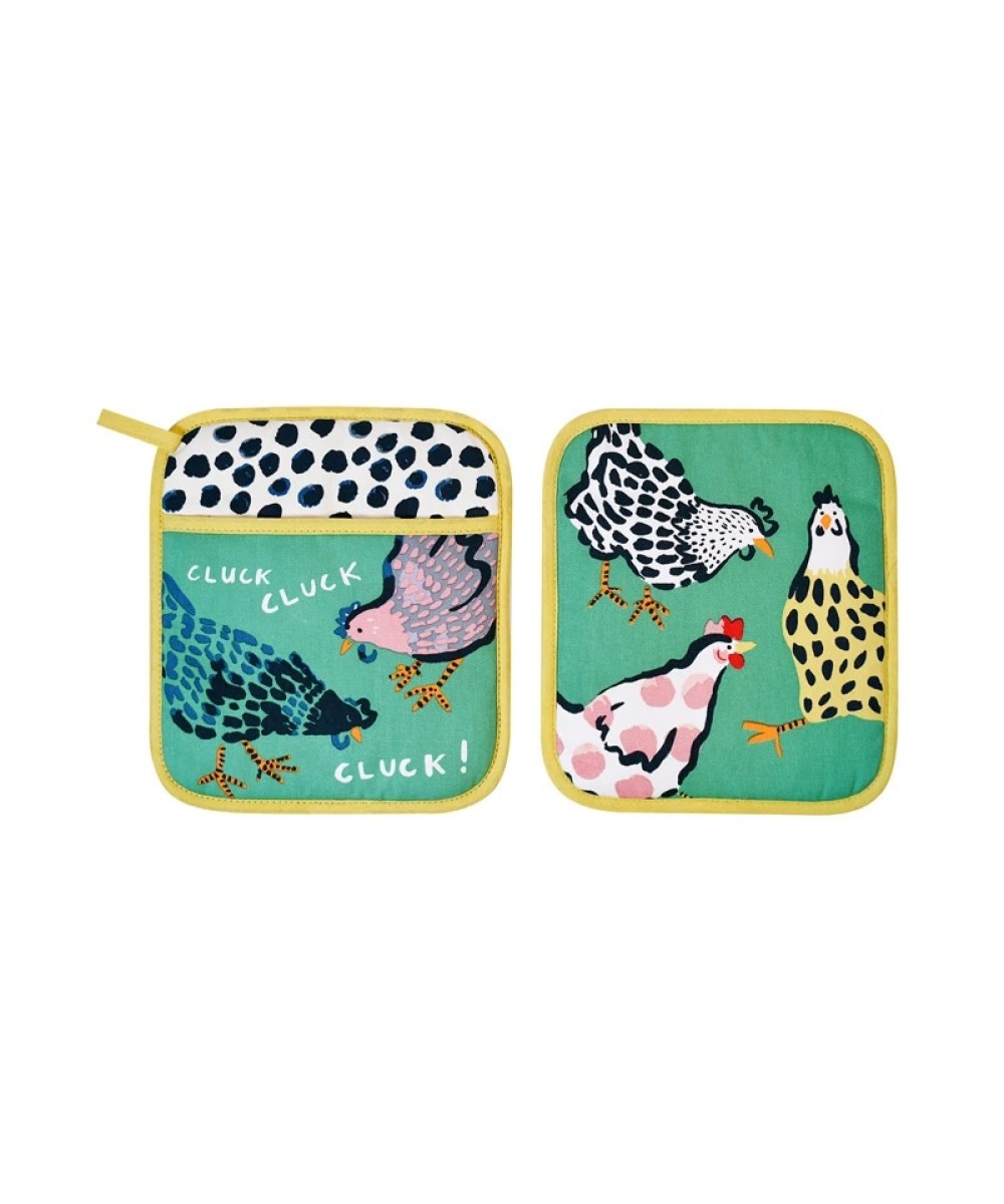 Manique de cuisine - Patte à four - Mitaine poules