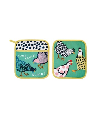 Manique de cuisine - Patte à four - Mitaine poules