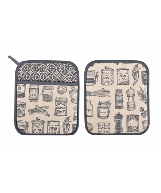 Manique de cuisine - Patte à four - Mitaine herbes et épices