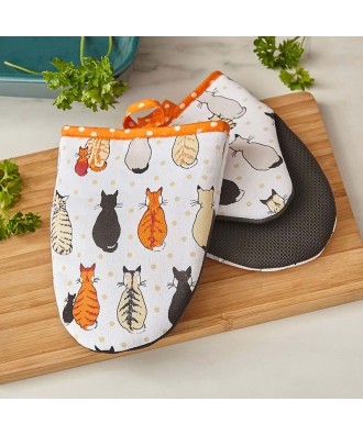 Gant de cuisine vendu par paire, design chats