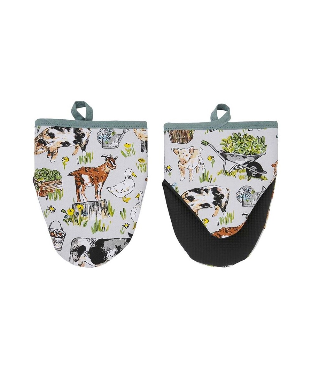 Gant de cuisine vendu par paire, motif animaux de la ferme