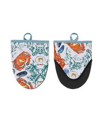 Gant de cuisine vendu par paire, design coquillage et crustacés