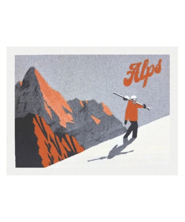 Plaid - Couverture en laine, motif vintage Alps or