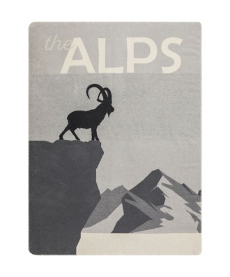 Plaid - Couverture en coton recyclé, motif bouquetin