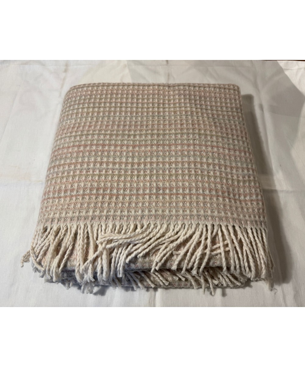 Plaid - Couverture Eden en coton gauffré saumon