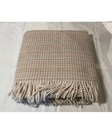 Plaid - Couverture Eden en coton gauffré saumon