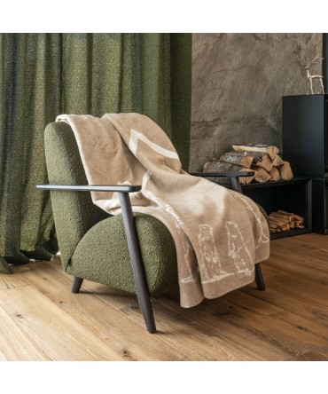 Plaid - Couverture en coton, motif marmotte
