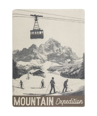 Plaid - Couverture en coton recyclé, motif mountain expedition