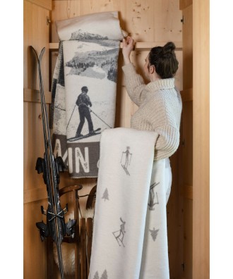 Plaid - Couverture en coton recyclé, motif mountain expedition