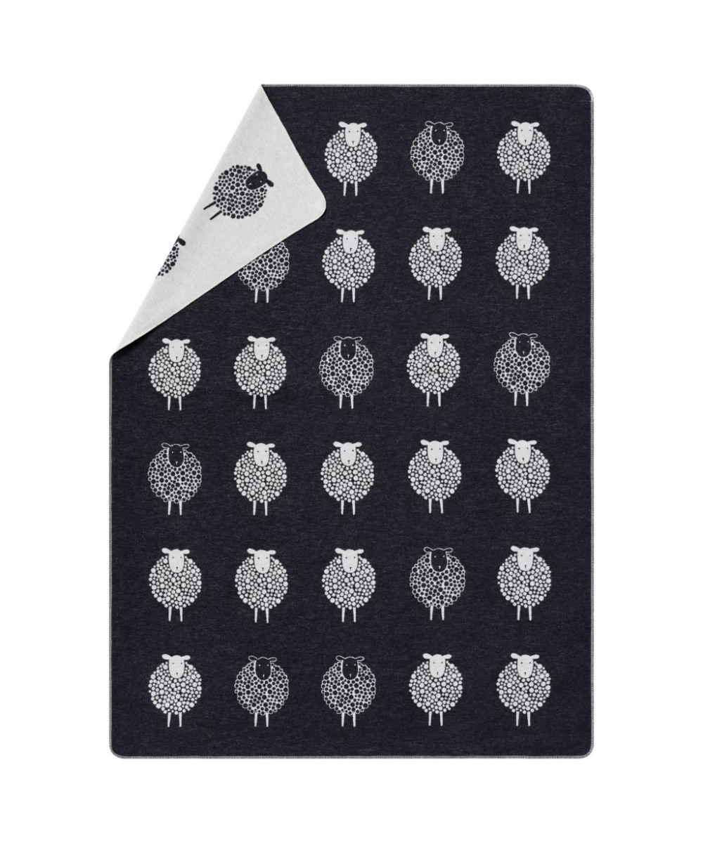 Plaid - Couverture en coton recyclé, motif mouton