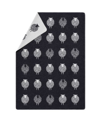 Plaid - Couverture en coton recyclé, motif mouton