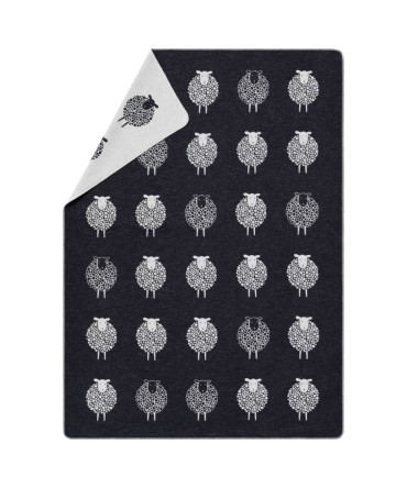 Plaid - Couverture en coton recyclé, motif mouton