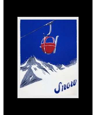 Plaid - Couverture en laine, motif vintage snow