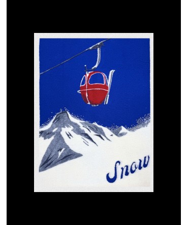 Plaid - Couverture en laine, motif vintage snow