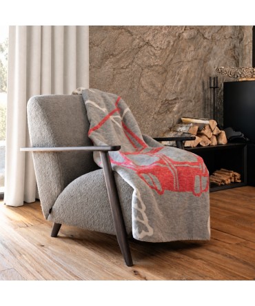 Plaid - Couverture en coton, motif télécabine
