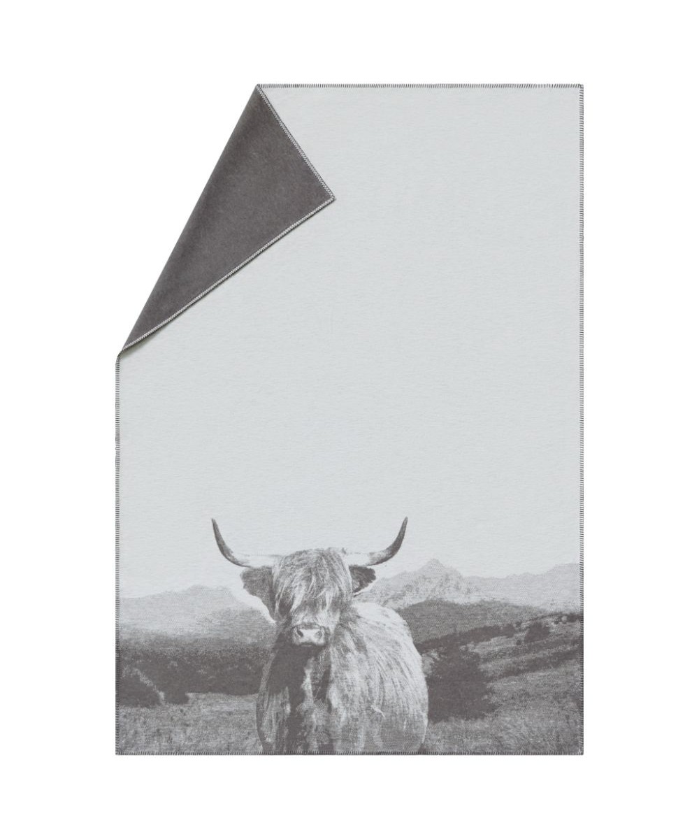 Plaid - Couverture en coton recyclé, motif vache écossaise