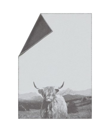 Plaid - Couverture en coton recyclé, motif vache écossaise