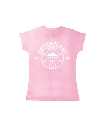 T-shirt dame rose Swiss Alps