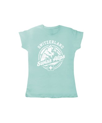 T-shirt dame vert menthe Swiss Alps