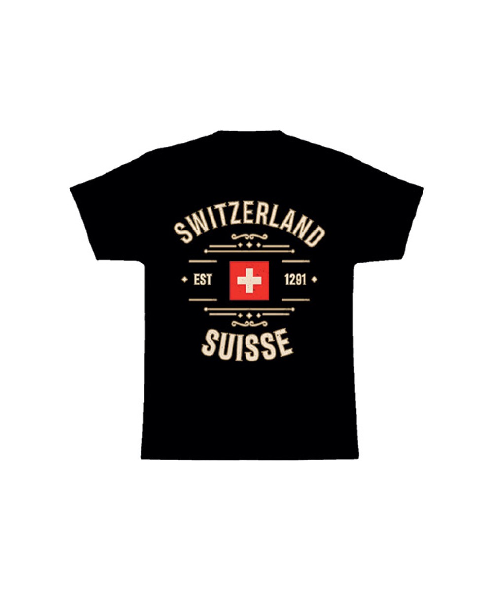 T-shirt noir Swiss Alps