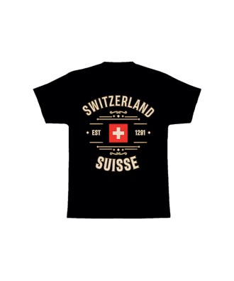T-shirt noir Swiss Alps