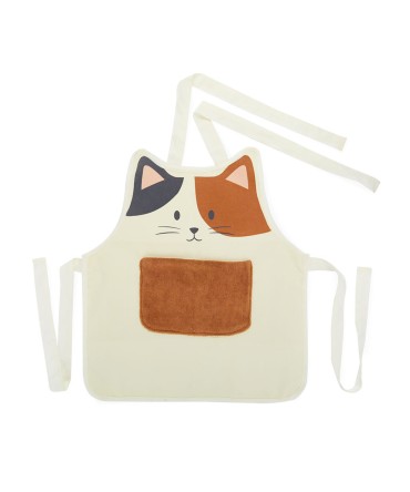 Tablier de cuisine adulte kitty beige représentant un chat