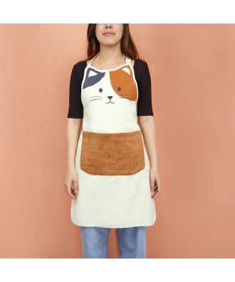 Tablier de cuisine adulte kitty beige représentant un chat