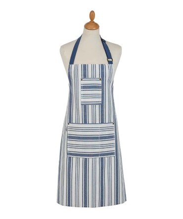 Tablier de cuisine rayures bleues