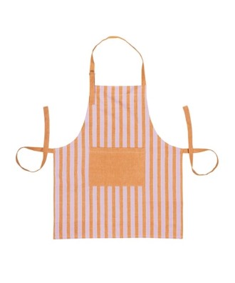 Tablier de cuisine rayures abricot