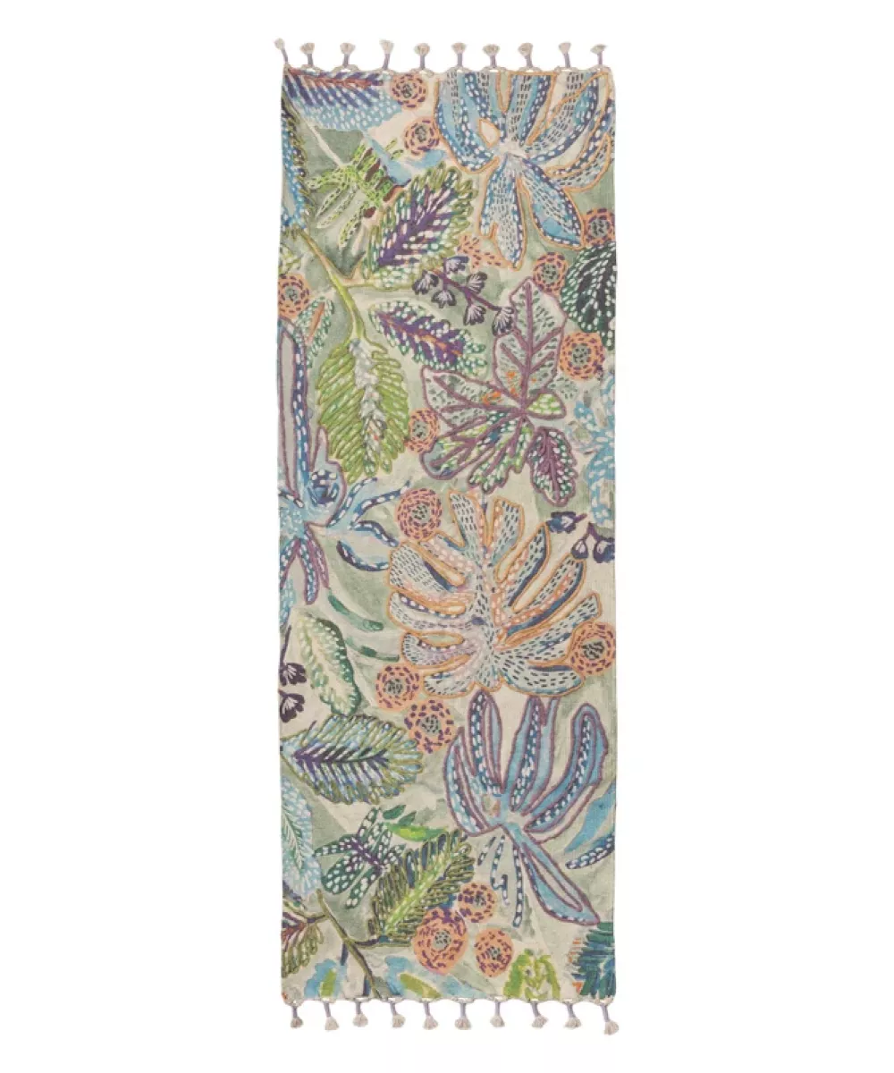 Tapis botanic twist en coton 190x70cm
