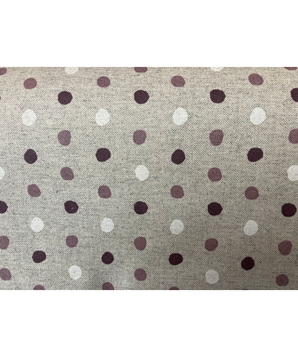 Tissu enduit pois mauve en coton 150cm pour vos nappes