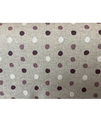 Tissu enduit pois mauve en coton 150cm pour vos nappes