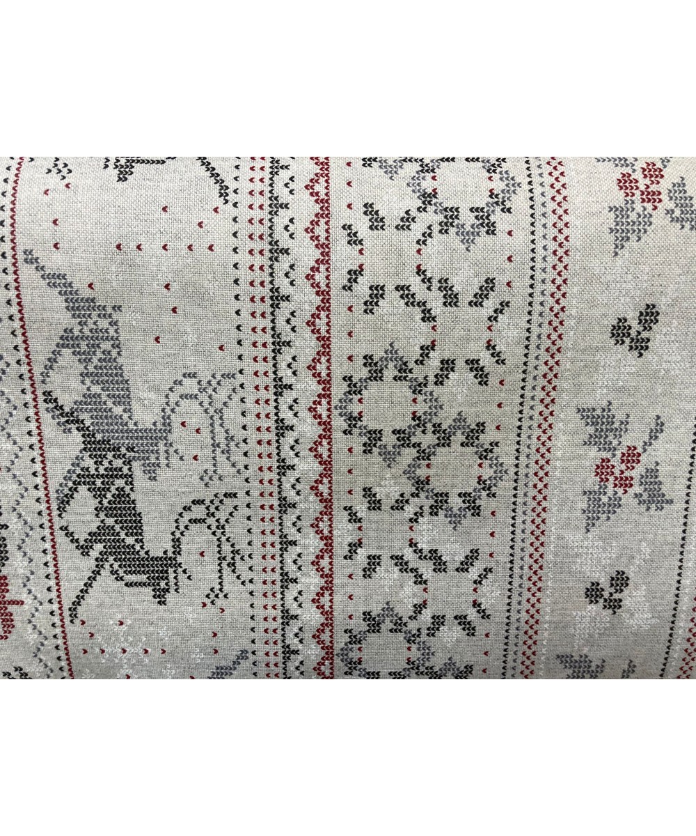 Tissu enduit cerf montagne en coton 150cm pour vos nappes